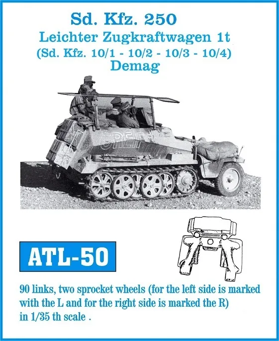 Friulmodel ATL-050 kovové pásy 1/35 Sd.Kfz.250 Demag