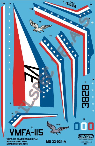 CAM Decals MILSPEC MS 32-021 obtisky 1/32 F-4S Phantom bicentennial