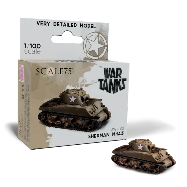 Scale75 Sherman M4A3 model tanku 1/100 resin nenabarvený