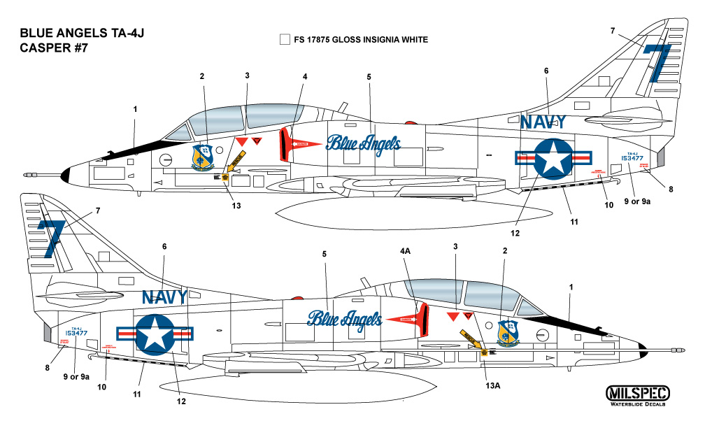 CAM Decals Milspec MS 72-001 obtisky 1/72 TA-4J Casper