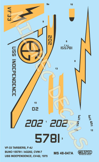 CAM Decals Milspec MS 32-047 obtisky 1/32 F-4J VF-33