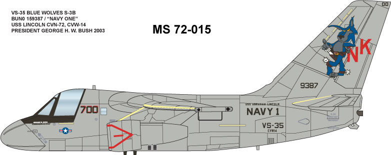 CAM Decals MILSPEC MS 72-016 obtisky 1/72 S-3B Viking VS-33