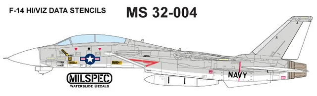 CAM Decals MILSPEC MS 32-004 obtisky 1/32 F-14A popisky