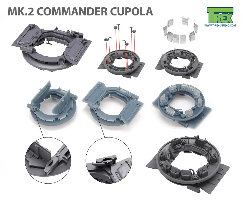 T-Rex Studio TR35108 kupole Mk.2 britský tank 1/35 s čirými díly