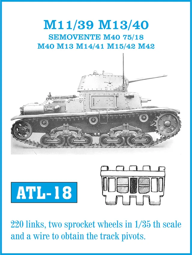 Friulmodel ATL-018 italské tanky kovové pásy 1/35 220 článků