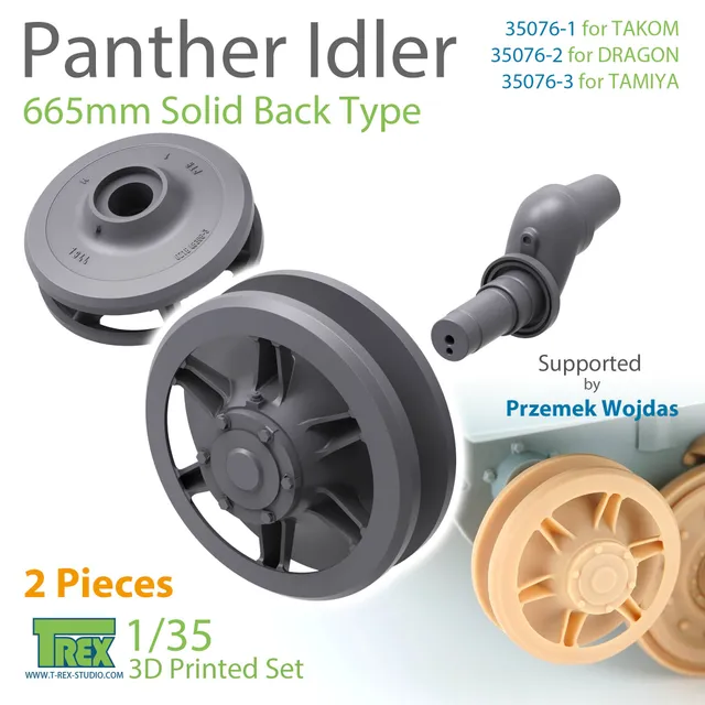 T-Rex Studio TR35076-1 napínací kolo Panther 1/35 pro Takom 2 ks