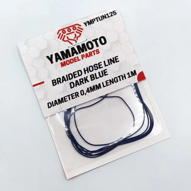 Yamamoto Model Parts opletená hadička 0,4 mm tmavě modrá 1 m