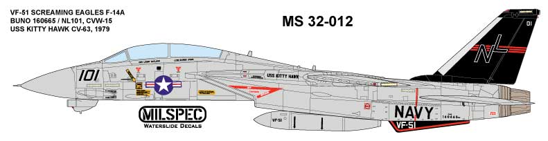 CAM Decals MILSPEC MS 32-012 decaly 1/32 F-14A VF-51