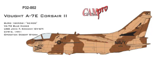 CAM Decals CAM PRO P32-002 obtisky 1/32 A-7E Corsair II VA-72