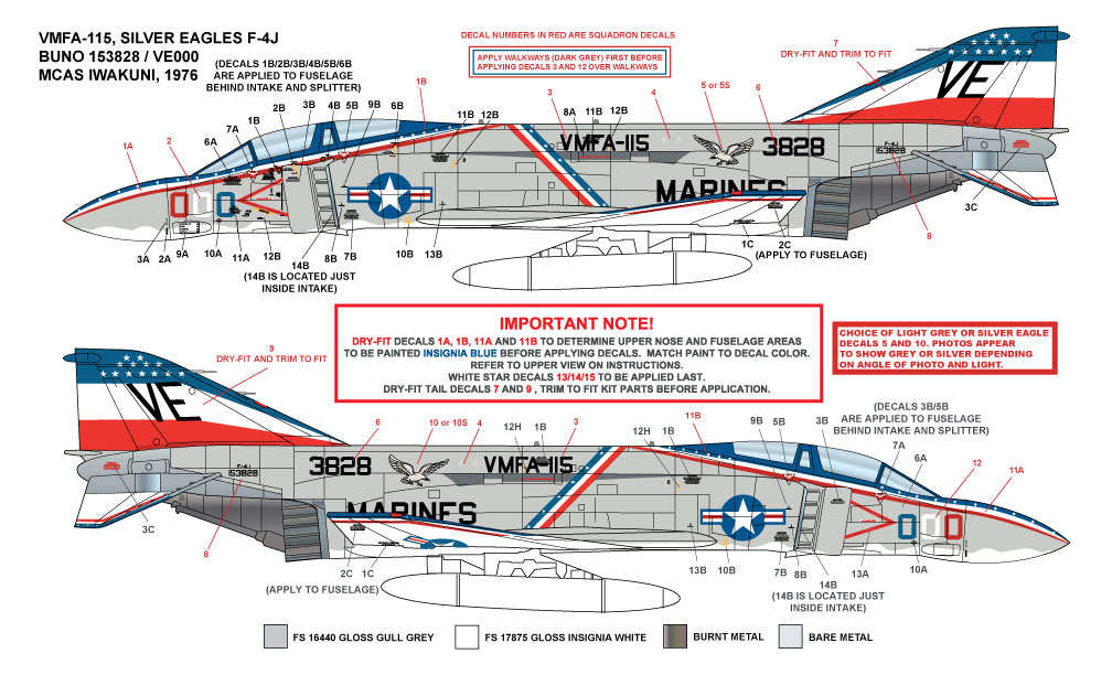 CAM Decals MILSPEC MS 32-021 obtisky 1/32 F-4S Phantom bicentennial