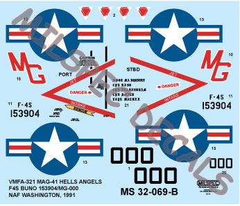 CAM Decals MILSPEC MS 32-069 obtisky 1/32 F-4S Phantom