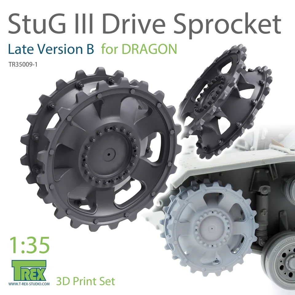 T-Rex Studio StuG III hnací kola 1/35 set pozdní B pro Dragon