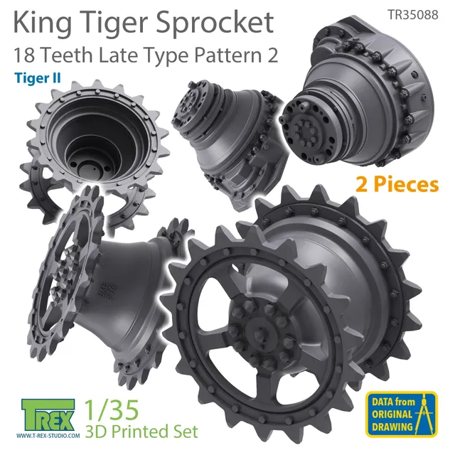 T-Rex Studio TR35088 kola KingTiger 1/35 2 kusy