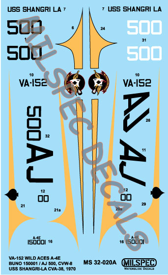 CAM Decals MILSPEC MS 32-020 obtisky 1/32 A-4E VA-152