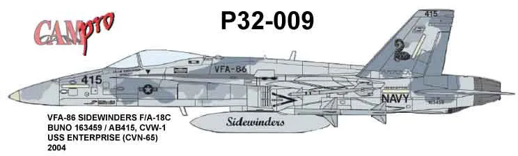 CAM Decals Cam Pro P32-009 obtisky 1/32 F/A-18C VFA-86