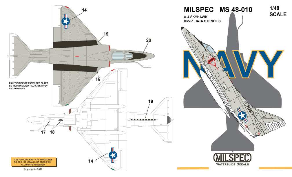 CAM Decals Milspec MS 48-010 obtisky 1/48 popisky