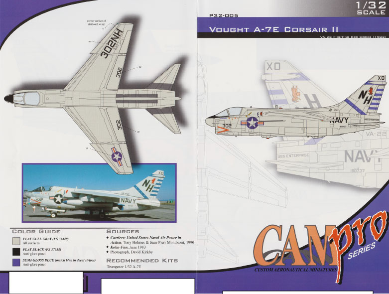 CAM PRO P32-005 obtisky 1/32 A-7E VA-22