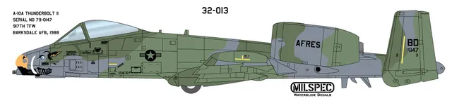 CAM Decals MILSPEC MS 32-013 obtisky 1/32 A-10A Warthog 917th
