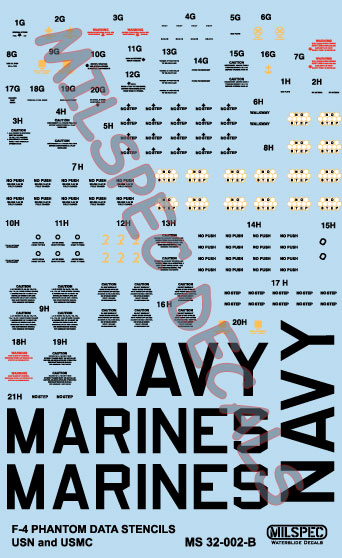 CAM Decals Milspec MS 32-002 obtisky 1/32 F-4 popisky