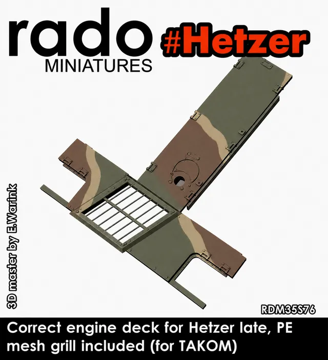 Rado Miniatures RDM35S76 zadní paluba Hetzer Takom 1/35