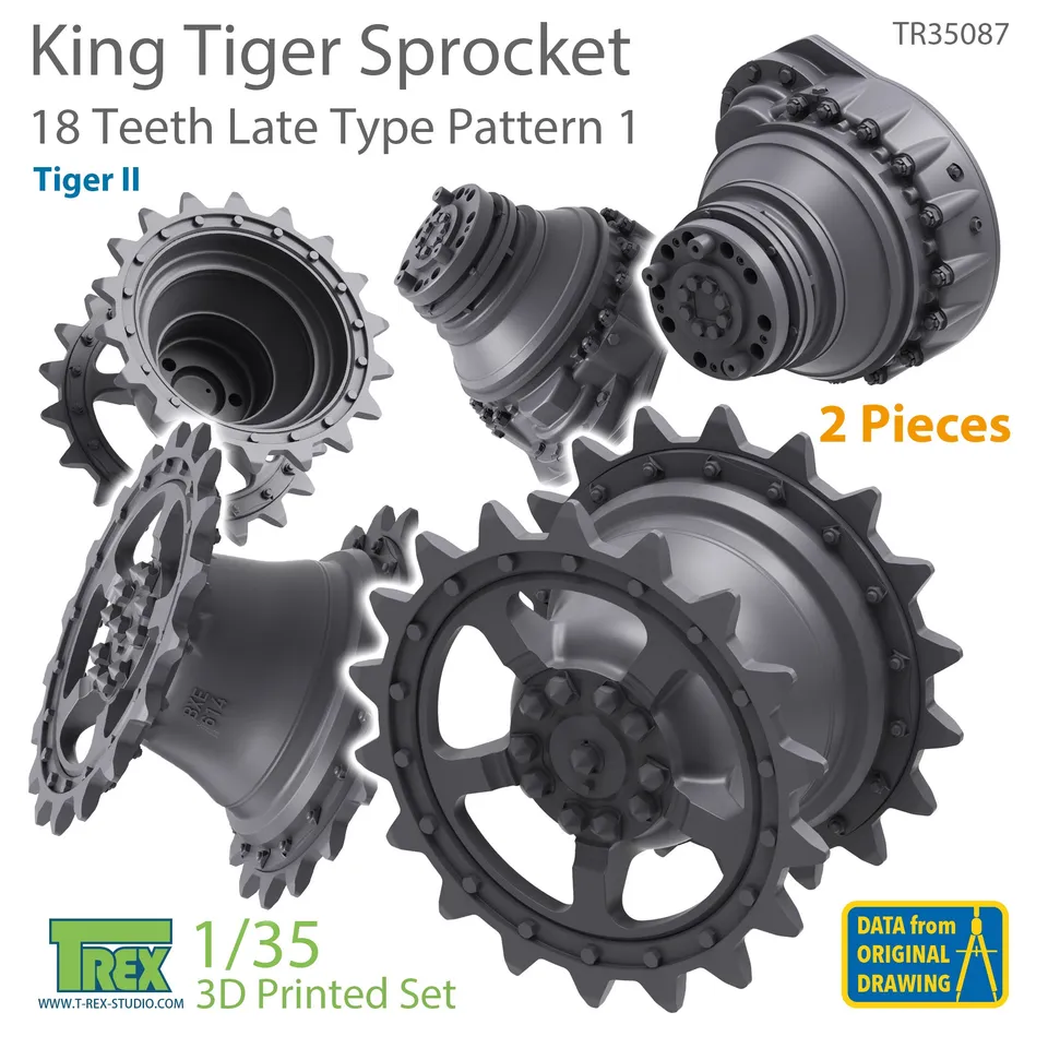 T-Rex Studio TR35087 hnací kola King Tiger 1/35 18 zubů