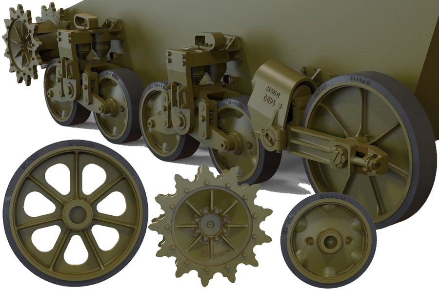 Fury Models F35015 M5A1 M8 sada podvozku late 1:35