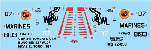 CAM Decals MILSPEC MS 72-030 obtisky 1/72 A-4M Skyhawk